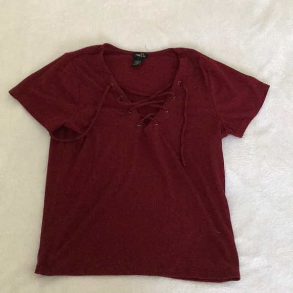 Rue 21 red tie up top - Picture 1 of 4